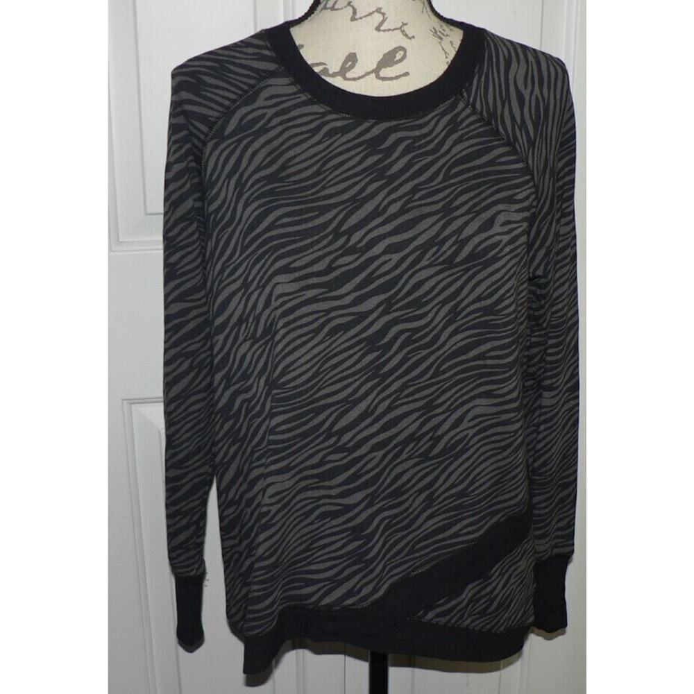 Philosophy Women's Long Sleeve Modal Blend Top Black Grey Zebra Print Small $68 - Picture 2 of 5
